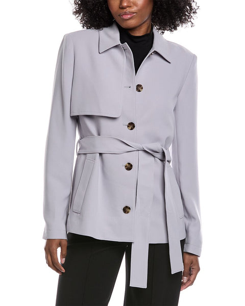 ジャケット・アウター Blanc YM Short trench coat / Blue-Gray Blanc YM] (ブランワイエム) BL-24S-STC Short Trench Coat (Blue-Gray