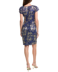 Adrianna Papell Foil Lace Sheath Dress