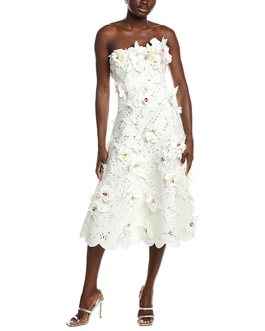 Badgley Mischka Scuba Applique Midi Dress