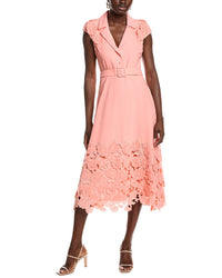 Badgley Mischka Lace Hem Combo Day Dress