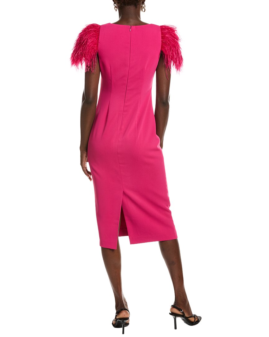 Badgley Mischka Feather Shoulder Cocktail Dress