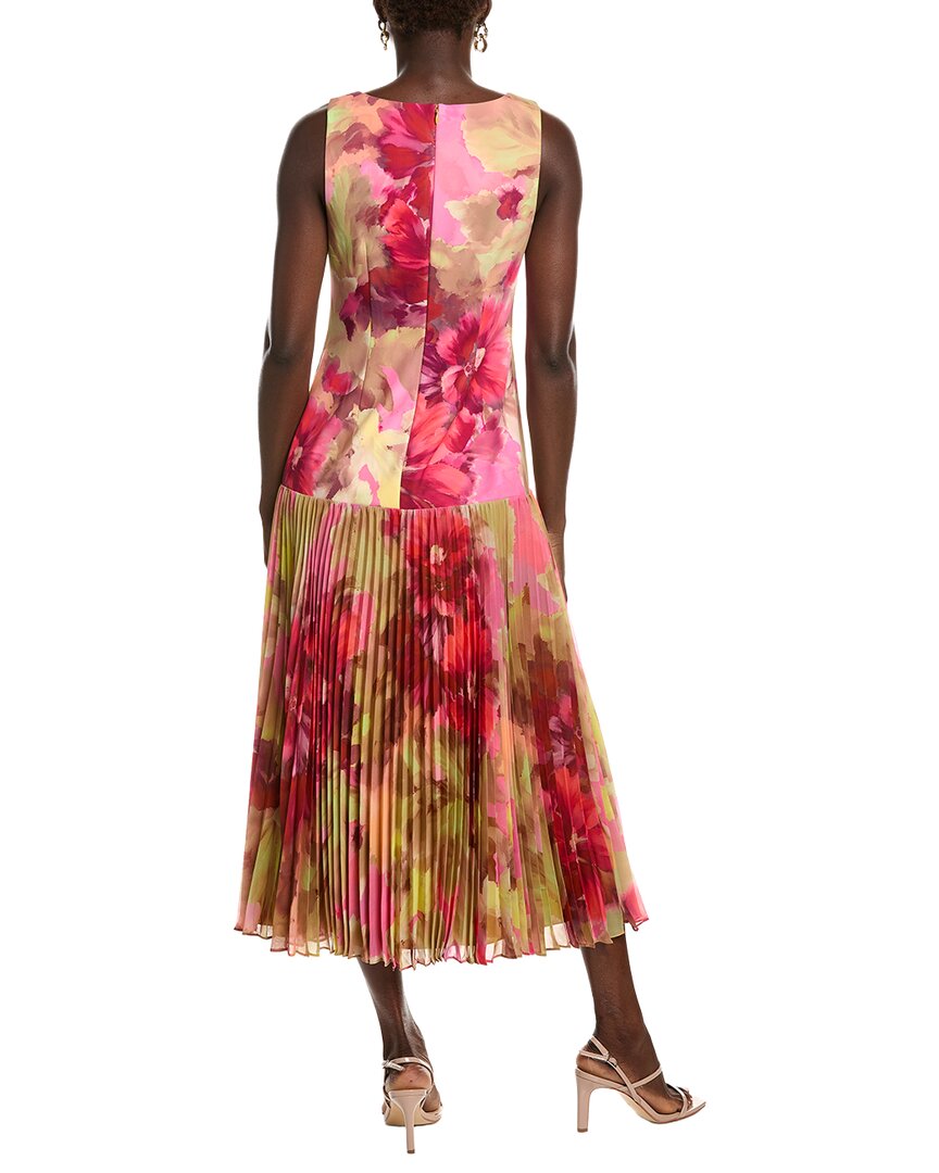 Badgley Mischka Drop Waist Pleated Cocktail Dress