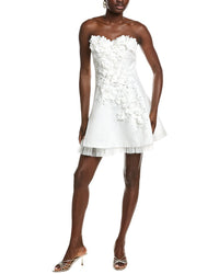 Badgley Mischka Mini A-Line Flower Cocktail Dress