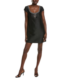 Badgley Mischka A-Line Beaded Scoop Cocktail Dress