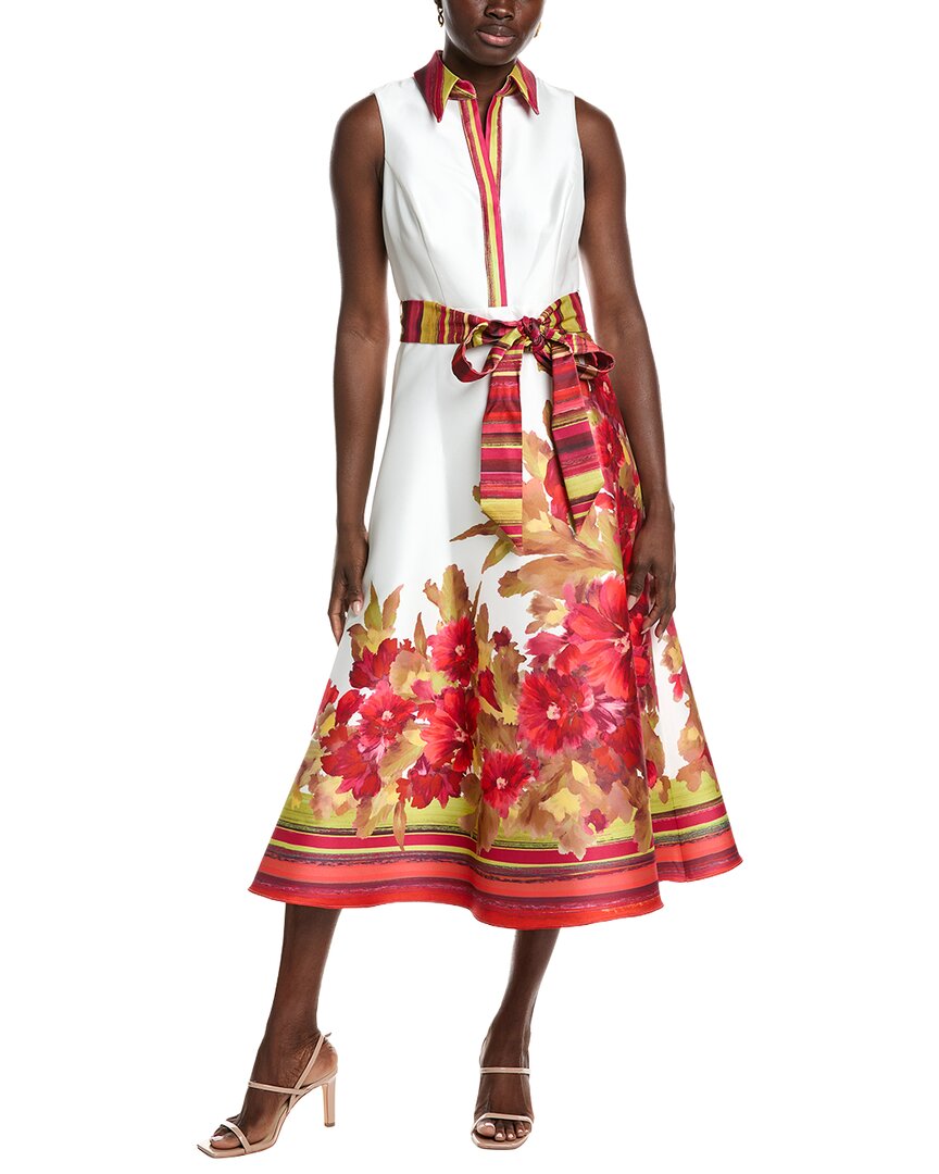 Badgley Mischka Boarder Floral Cocktail Dress