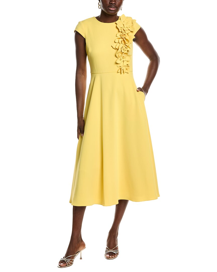 Badgley Mischka Corsage Full Skirt Midi Dress