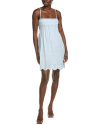 Marion Eyelet Smocked Scallop Hem Dress