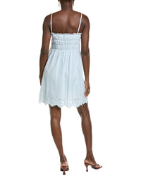 Marion Eyelet Smocked Scallop Hem Dress