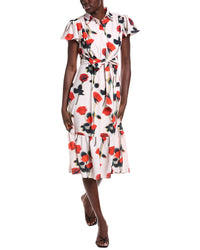 Laundry By Shelli Segal Flutter Sleeve Button Down Shirtdress