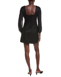 Laundry By Shelli Segal Button Down Sheer Sleeve Mini Dress