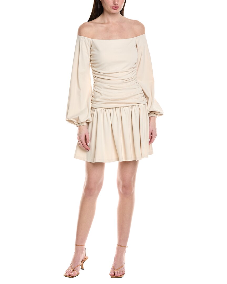 Susana Monaco Off-Shoulder Poet Low-Waist Mini Dress