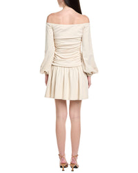 Susana Monaco Off-Shoulder Poet Low-Waist Mini Dress