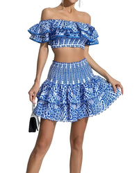 Linda Charm 2Pc Top & Mini Skirt Set