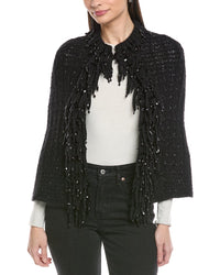 Valentino Mohair & Wool-Blend Fringe Poncho