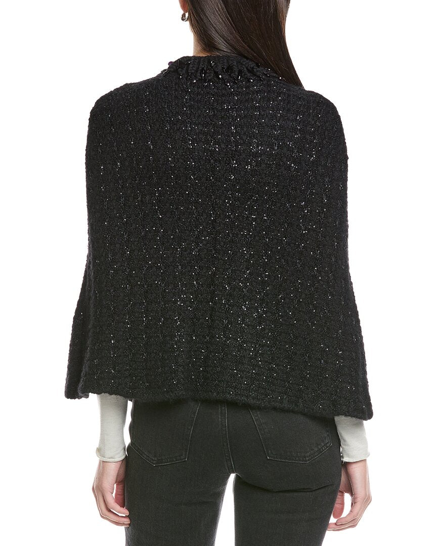 Valentino Mohair & Wool-Blend Fringe Poncho