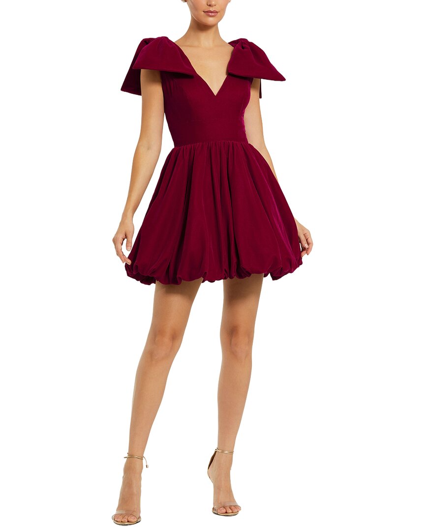 Mac Duggal Shoulder Bow Bubble Mini Dress