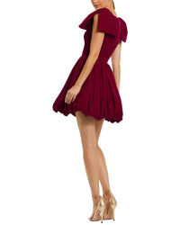 Mac Duggal Shoulder Bow Bubble Mini Dress