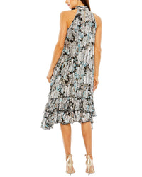 Mac Duggal High Neck Keyhole Ruffle Mini Dress