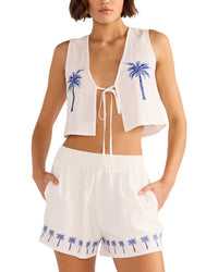 Minkpink Isadora Embroidered Linen-Blend Top