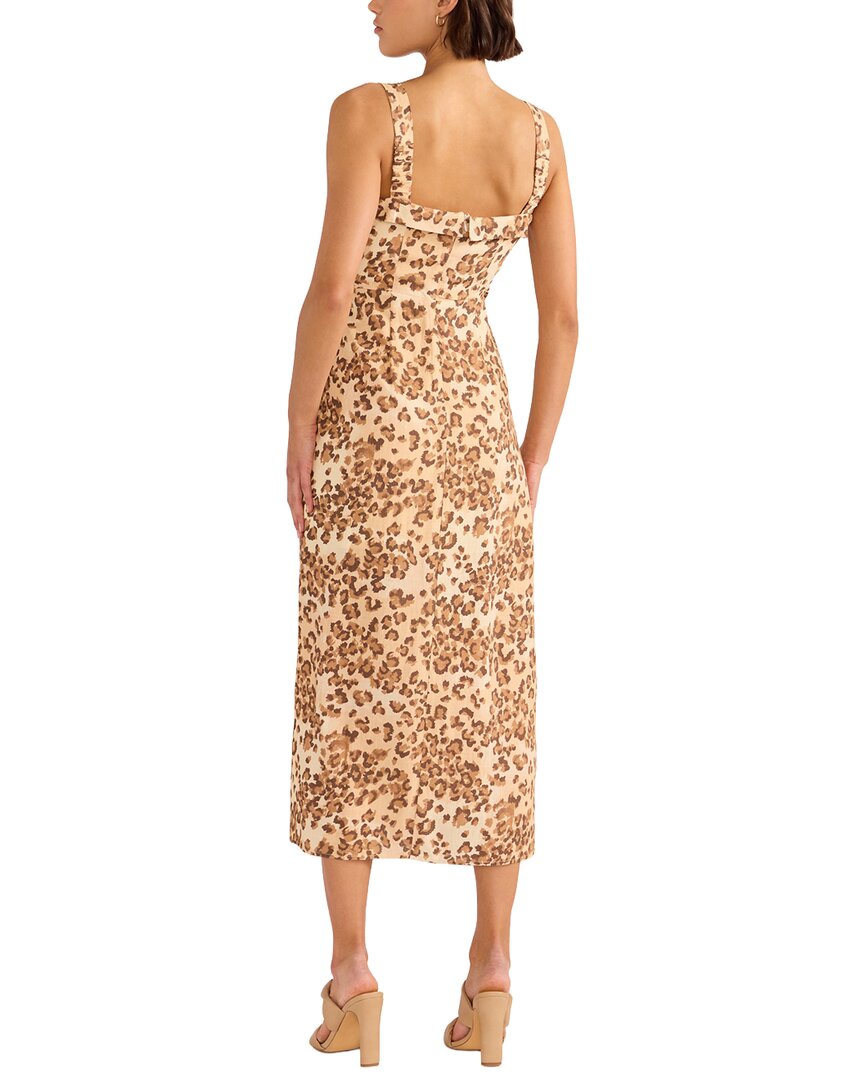 Minkpink Arden Tie Linen-Blend Midi Dress