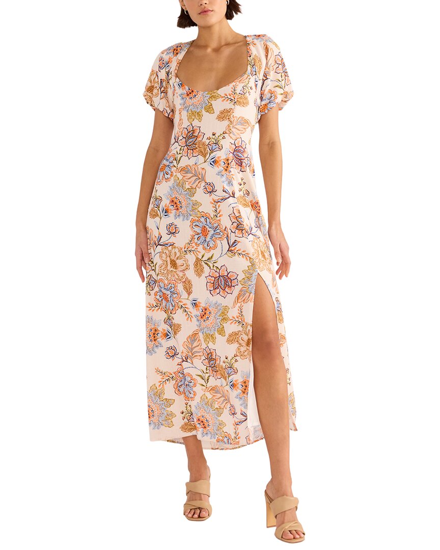 Minkpink Marceline Panel Linen-Blend Midi Dress