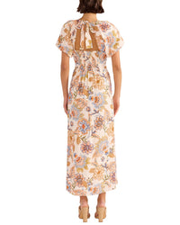 Minkpink Marceline Panel Linen-Blend Midi Dress