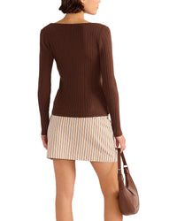 Minkpink Artemis Belted Linen-Blend Skort