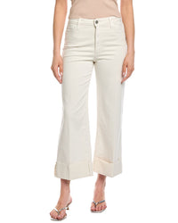 Paige Connie Crop Wide Cuff Neutral Jean