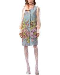 Burryco Blue Printed Mini Dress