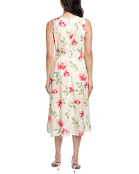 Sam Edelman Pintuck Linen-Blend A-Line Dress