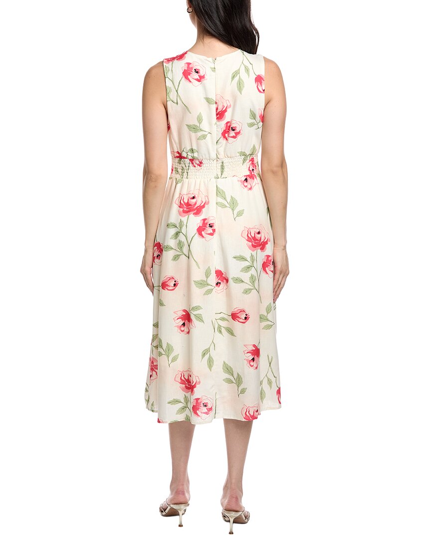 Sam Edelman Pintuck Linen-Blend A-Line Dress