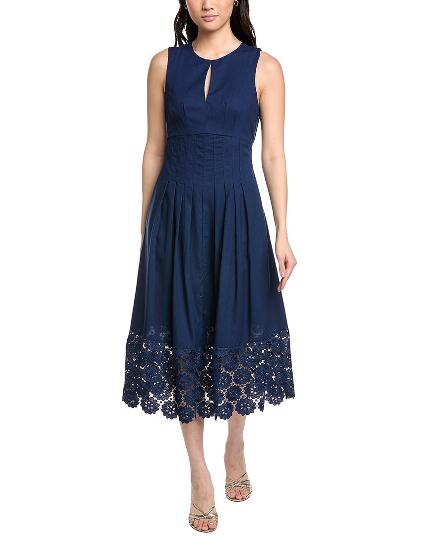 Sam Edelman Pintuck Linen-Blend A-Line Dress