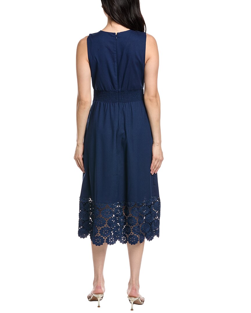 Sam Edelman Pintuck Linen-Blend A-Line Dress
