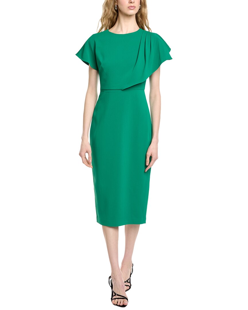 Badgley Mischka Side Drape Cape Cocktail Dress