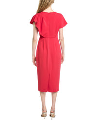 Badgley Mischka Side Drape Cape Cocktail Dress
