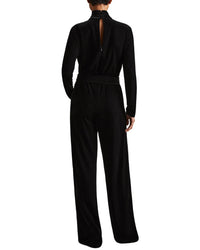 Reiss Vera Wrap Neck Velvet Jumpsuit