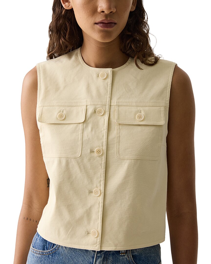 Theory Linen-Blend Vest