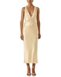 Shona Joy La Lune Plunged Cross Back Midi Dress