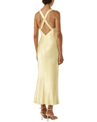 Shona Joy La Lune Plunged Cross Back Midi Dress