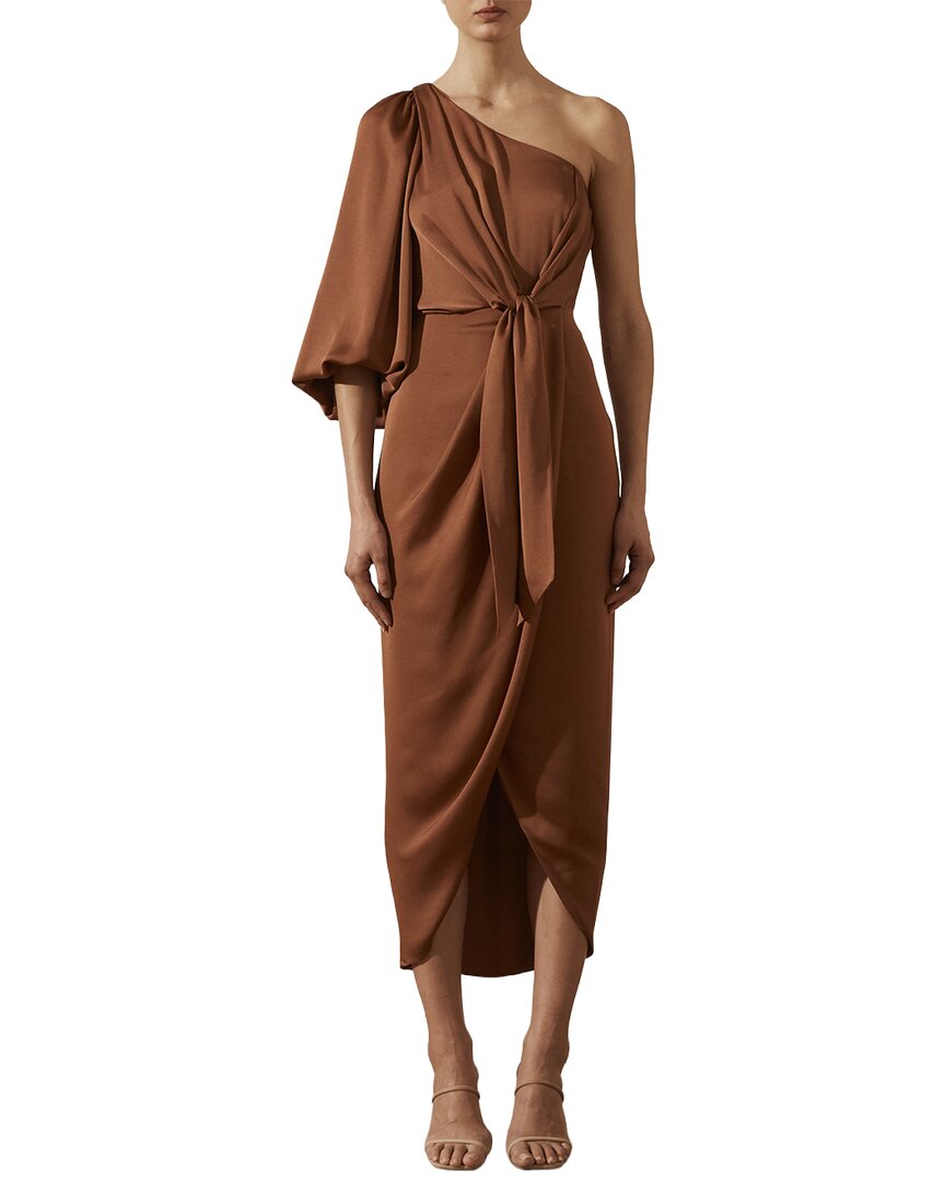 Shona Joy Luxe Tie Front One Shoulder Dress