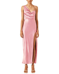Shona Joy La Lune Draped Side Split Midi Dress