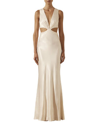 Shona Joy La Lune Plunged Cut Out Maxi Dress
