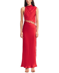 Shona Joy Tatum Cowl Lace Up Maxi Dress