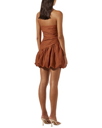 Shona Joy Celeste Strapless Linen-Blend Bubble Mini Dress