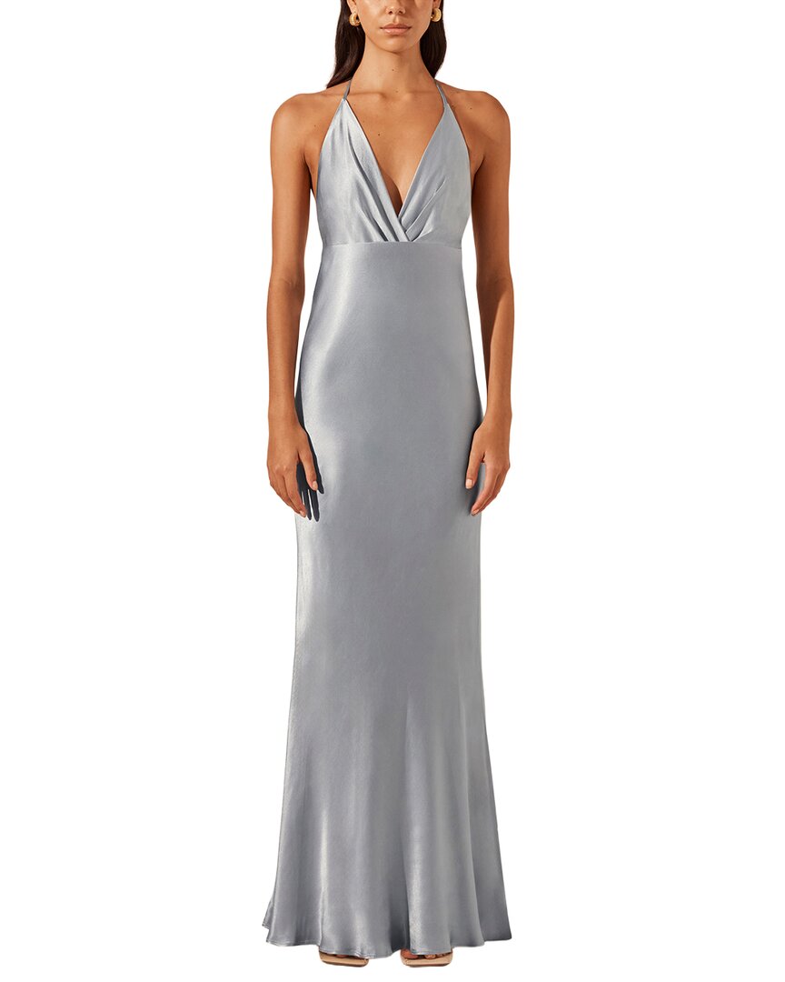 Shona Joy La Lune Plunged Open Back Halter Maxi Dress