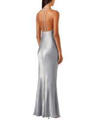 Shona Joy La Lune Plunged Open Back Halter Maxi Dress