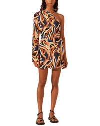Shona Joy Palma Silk One Shoulder Mini Dress