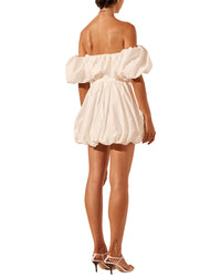 Shona Joy Maiori Off Shoulder Draped Bubble Mini Dress