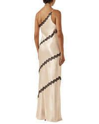 Shona Joy Camille Lace Asymmetrical Maxi Dress