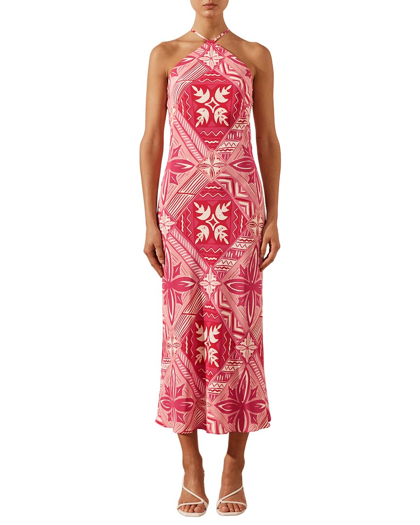 Shona Joy Rosana Halter Bias Silk Midi Dress